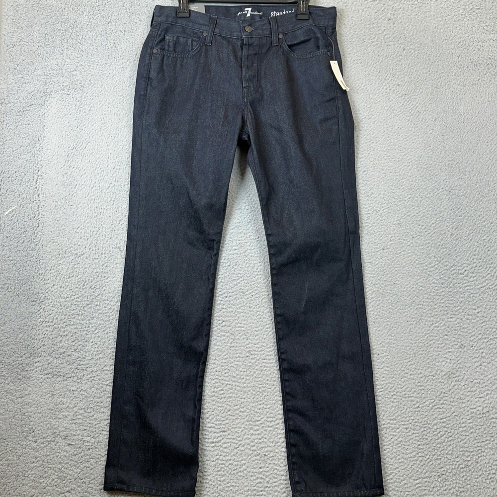 NEW 7 For All Mankind Jeans Men 31 Standard Classic Straight Blue Denim USA Made